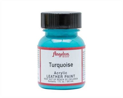 ANGELUS ACRYLIC PAINT TURQUOISE #043 29ML USE ON LEATHER, VINYL OR FABRIC