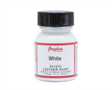 ANGELUS ACRYLIC PAINT WHITE #005 29ML USE ON LEATHER, VINYL OR FABRIC
