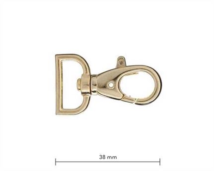 BAG DOCTOR BAG CLIP F2 GILT (GOLD COLOUR) ONLY 15MM EYE 38MM LONG