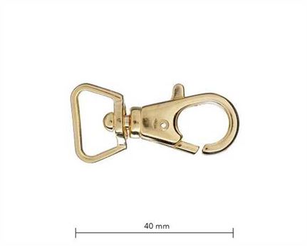 BAG DOCTOR BAG CLIP F3 GILT (GOLD COLOUR) 15MM EYE 40MM LONG