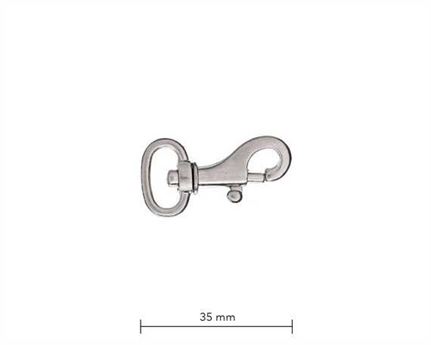 BAG DOCTOR BAG CLIP F4 NICKEL PLATE 12MM EYE 35MM LONG
