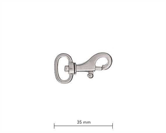 BAG DOCTOR BAG CLIP F4 NICKEL PLATE 12MM EYE 35MM LONG