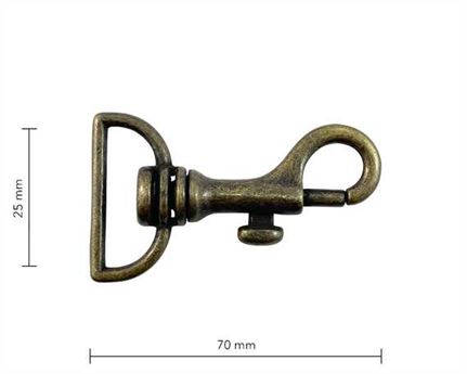 BAG DOCTOR BAG CLIP F5 ANTIQUE 25MM EYE 75MM LONG