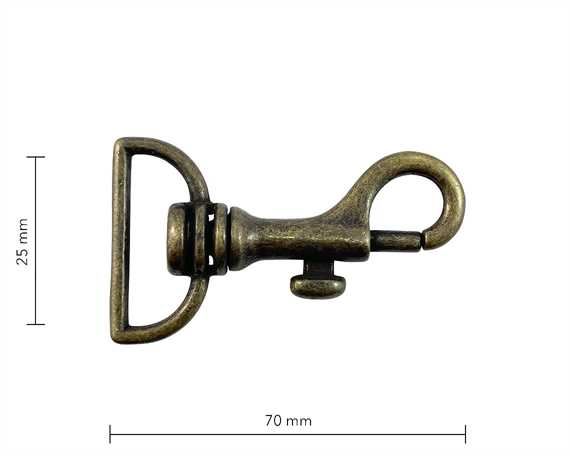 BAG DOCTOR BAG CLIP F5 ANTIQUE 25MM EYE 75MM LONG