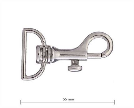 BAG DOCTOR BAG CLIP F5 NICKEL PLATE 25MM EYE 55MM LONG