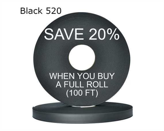 BioThane® BETA® ADJUSTABLE (1") 25MM BLACK BL520 (PER L/FT)