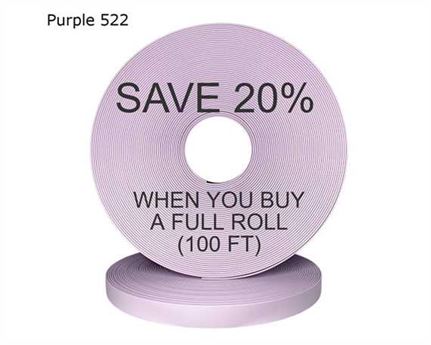 BioThane® BETA® ADJUSTABLE (1") 25MM LAVENDER PU522 (PER L/FT)