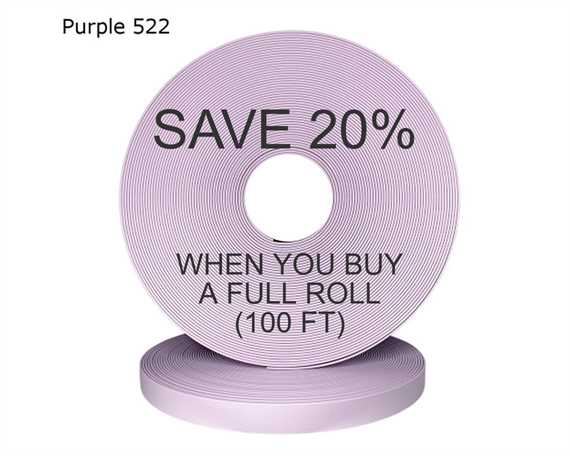 BioThane® BETA® ADJUSTABLE (1") 25MM LAVENDER PU522 (PER L/FT)