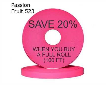 BioThane® BETA® ADJUSTABLE (5/8") 16MM PASSIONFRUIT PK523 (PER L/FT)