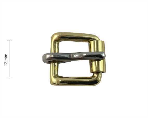 BUCKLE BRASS ROLLER HARNESS STAINLESS STEEL TONGUE 12MM