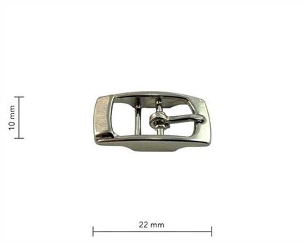 BUCKLE 2-BAR PET NICKEL PLATE 10MM