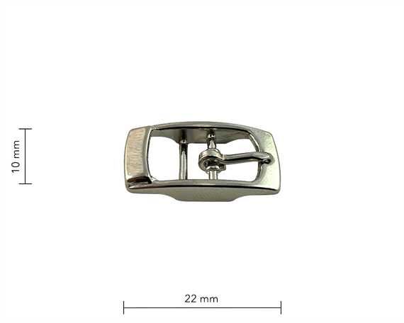 BUCKLE 2-BAR PET NICKEL PLATE 10MM