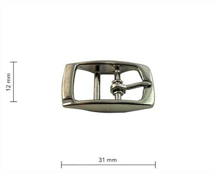 BUCKLE 2-BAR PET NICKEL PLATE 12MM