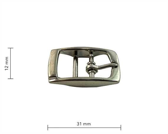 BUCKLE 2-BAR PET NICKEL PLATE 12MM