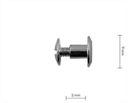 SCREW CHICAGO BEVELLED HEAD NICKEL PLATE 5mm Stem 9mm Diameter