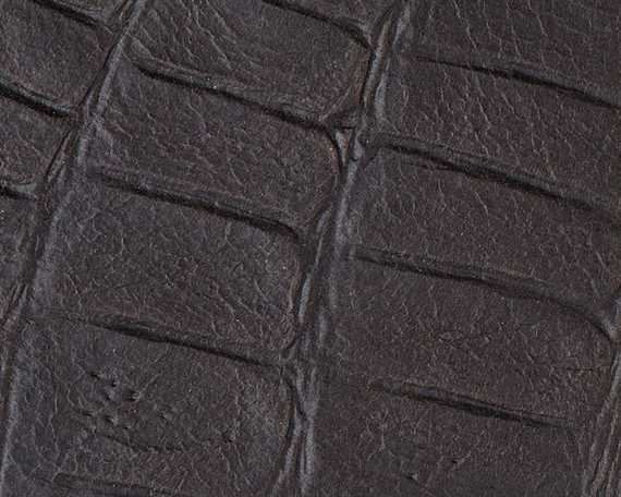 EUROLEDER KROKO PRINT DARK BROWN ANILINE UPHOLSTERY LEATHER FULL COW HIDES