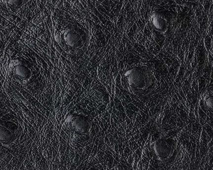 EUROLEDER OSTRICH PRINT BLACK UPHOLSTERY LEATHER FULL COW HIDE