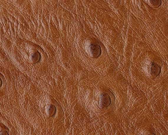EUROLEDER OSTRICH PRINT COGNAC UPHOLSTERY LEATHER FULL COW HIDE