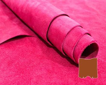 SUEDE DOUBLE BUTTS SPLITS 1.3/1.5MM PINK (SQ FT)