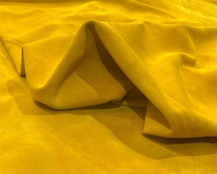 SUEDE DOUBLE BUTTS SPLITS 1.3/1.5MM YELLOW (SQ FT)