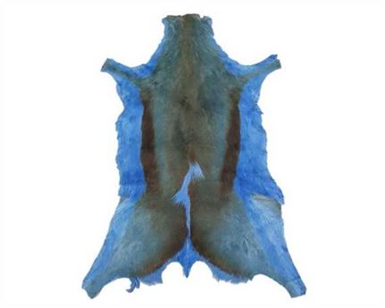 HAIR ON SPRINGBOK LIGHT BLUE DYED LARGE PER HIDE