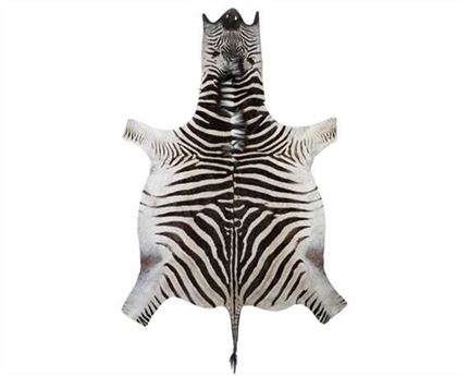 HAIR ON ZEBRA GENUINE EQUUS BUCHELLI NATURAL AA GRADE HIDES (EA)