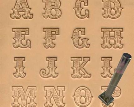 ALPHABET SET #8145  LEATHER/ART 20MM