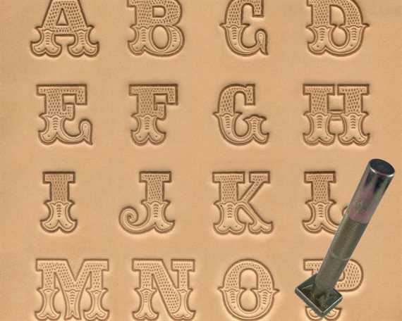 ALPHABET SET #8145  LEATHER/ART 20MM