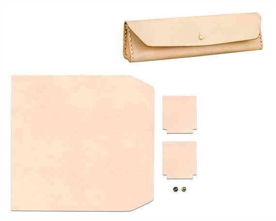 DIY KIT ROBBIN PENCIL CASE VEG TANNED LEATHER 