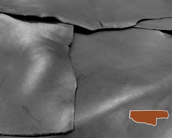  HALF BELLY VEG LEATHER NEVADA BLACK COLOUR 1.2/1.4MM FROM TUSCANY ITALIAN