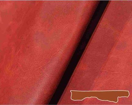 HALF BELLY VEG LEATHER PONTE WAX ROSSO COLOUR 1.2/1.4MM FROM TUSCANY ITALIAN