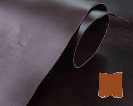 VEG TANNED DOUBLE BUTT BROWN 3.4/3.6MM LEATHER FROM TUSCANY ITALY.