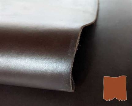 VEG TANNED DOUBLE BUTT CHESTNUT 1.5MM LEATHER FROM TUSCANY ITALY.