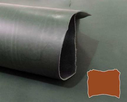 VEG TANNED DOUBLE SHOULDER GREEN #322 3.0/3.2MM LEATHER FROM TUSCANY ITALY.