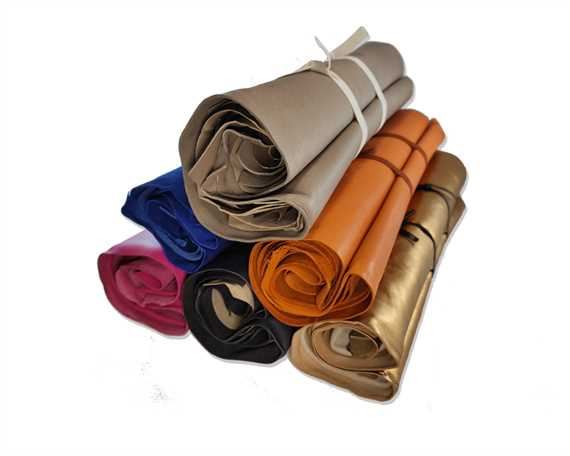  BUNDLES OF MIXED COLOURS - CHROME LEATHER (PER PACK) APPROX 1 KG