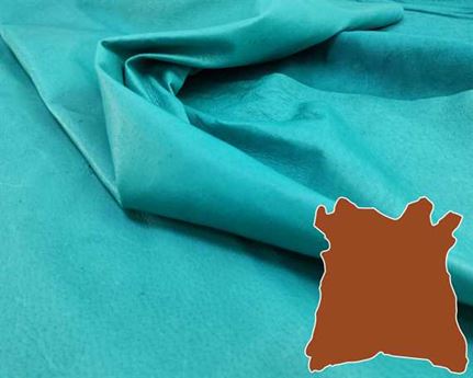 PIG LINING LEATHER 0.7/0.9MM TURQUOISE LIMITED EDITION FULL SKIN FOR BAG AND SHOE LINING