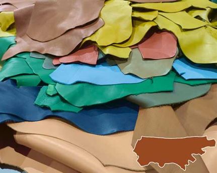  BAG LEATHER SIDES 1.2/1.4MM VARIOUS COLOURS AVE SIZE 17 FT (EACH)