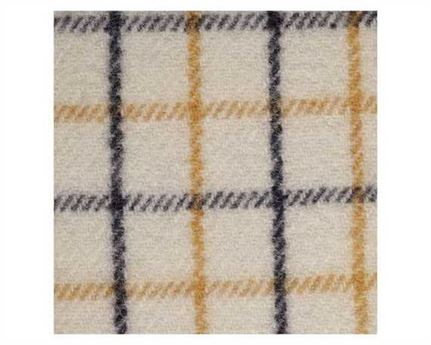 FABRIC 80% WOOL COLLAR CHECK CREAM RCC41 180CM WIDE PER L/M