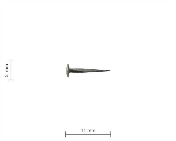 NICKEL SADDLE NAILS 5MM DIAM. HEAD 11MM LONG