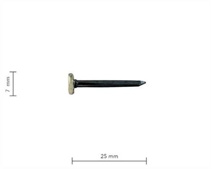 NICKEL SADDLE NAILS 6MM DIAM. HEAD 23MM LONG