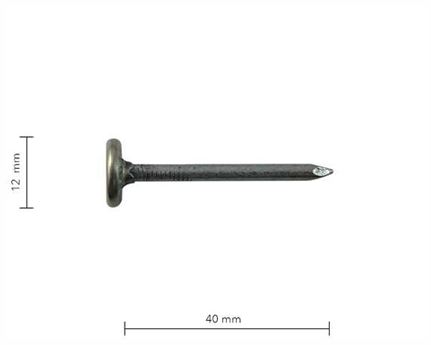 NICKEL SADDLE NAILS 12.5MM DIAM. HEAD 38MM LONG