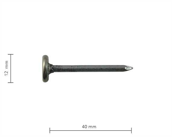 NICKEL SADDLE NAILS 12.5MM DIAM. HEAD 38MM LONG