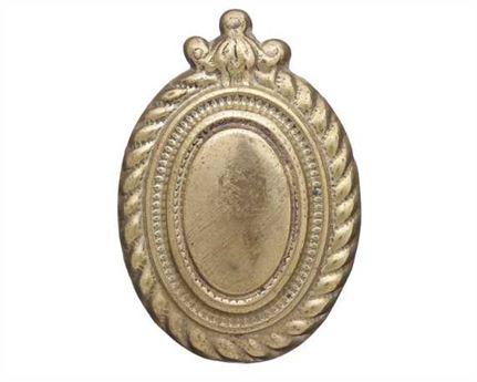LEAD FILLED ORNAMENTS OVAL ROPE EDGE BR 32MM