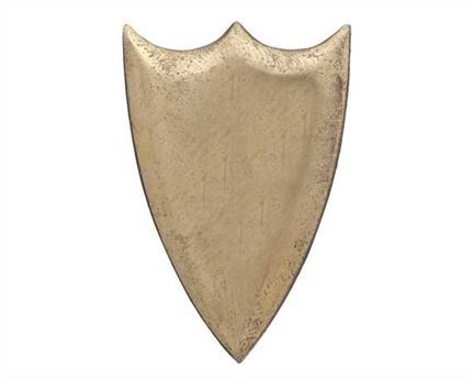 ELONGATED SHIELD HARNESS ORNAMENTS BRASS 25MM