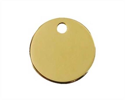 PET TAG ROUND 19MM BRASS