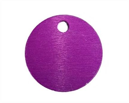 PET TAG ROUND 19MM VIOLET