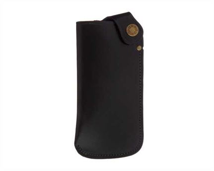 GLASSES POUCH WITH BELT LOOP LEATHER BLACK
