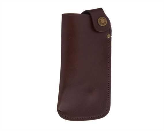 GLASSES POUCH WITH BELT LOOP LEATHER BROWN 
