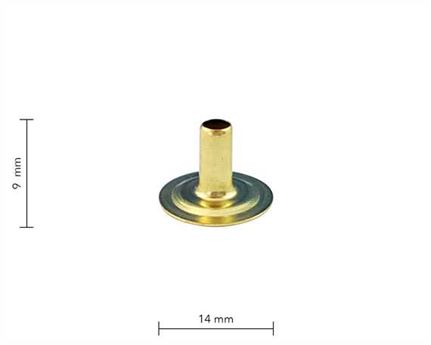 PRESS STUD LARGE DU GILT (BRASS) EYELET LONG STEM PER 100