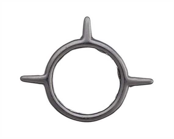 RING NICKEL PLATE 3 SPIKE 22MM